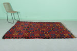 Red Vintage Handmade Berber Rug | 4.3 FT X 7.3 FT