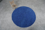 Round Moroccan Wool Rug – 5.9 ft in Royal Blue | Luxurious Boho Accent