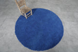 Round Moroccan Wool Rug – 5.9 ft in Royal Blue | Luxurious Boho Accent