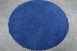 Round Moroccan Wool Rug – 5.9 ft in Royal Blue | Luxurious Boho Accent