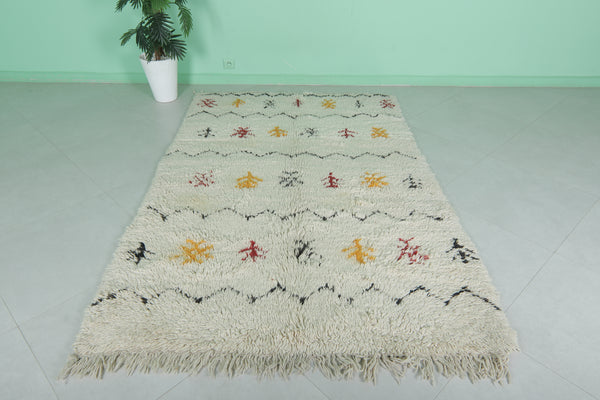 Azilal wool berber Moroccan carpet - 4.9 FT X 7.5 FT | Authentic handwoven rug