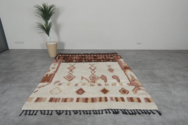 Handmade Moroccan Berber Rug – Multitone Wool with Tribal Diamond & Geometric Motifs