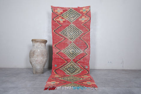 Boucherouite Moroccan rug 3.4 X 9.2 Feet