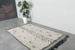 Handmade All Wool Rug 3.8 x 6.5 ft Moroccan Berber Carpet