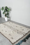 Handmade All Wool Rug 3.8 x 6.5 ft Moroccan Berber Carpet