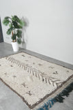 Handmade All Wool Rug 3.8 x 6.5 ft Moroccan Berber Carpet