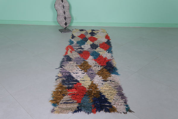 Handmade Moroccan boucherouite rug – 2 x 7.3 ft runner