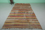 Entryway flatwoven berber moroccan rug , 5.9 FT X 11.4 FT