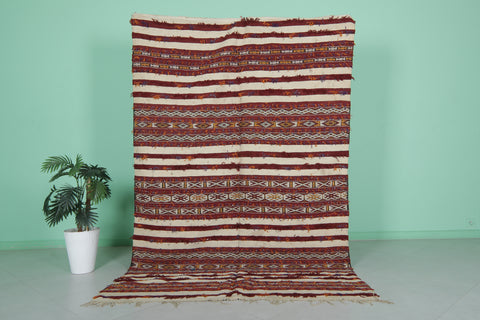 Berber Zemmour Blanket 5.4 FT x 8.1 FT | Handwoven Moroccan Textile