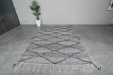 Beni Ourain Rug 6.4 x 10.1 ft – Handmade Moroccan Wool Carpet
