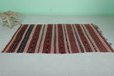 Handwoven Moroccan Rug - 3.9 FT X 6.4 FT - Vibrant Red and Earthy Tones