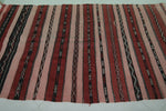 Handwoven Moroccan Rug - 3.9 FT X 6.4 FT - Vibrant Red and Earthy Tones