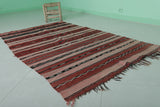 Handwoven Moroccan Rug - 3.9 FT X 6.4 FT - Vibrant Red and Earthy Tones