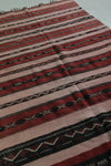 Handwoven Moroccan Rug - 3.9 FT X 6.4 FT - Vibrant Red and Earthy Tones