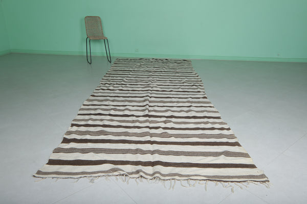 Vintage Moroccan handwoven kilim rug 4.8 FT x 12.9 FT – Long tribal design