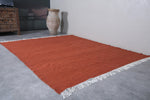 Flatwoven Custom Brown Moroccan Rug for Modern Interiors