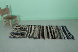 Striped Moroccan Berber Rug - 2 x 5.4 ft | Handmade Shag Rug