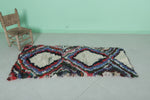 Small Moroccan Boucherouite Rug – 2.5 x 5.8 ft | Handmade Entryway Carpet