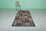 Colorful Moroccan Berber Rug 3.6 X 8.6 Feet - Handwoven Patchwork Boucherouite