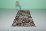 Colorful Moroccan Berber Rug 3.6 X 8.6 Feet - Handwoven Patchwork Boucherouite