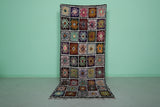 Colorful Moroccan Berber Rug 3.6 X 8.6 Feet - Handwoven Patchwork Boucherouite