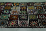 Colorful Moroccan Berber Rug 3.6 X 8.6 Feet - Handwoven Patchwork Boucherouite