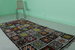 Colorful Moroccan Berber Rug 3.6 X 8.6 Feet - Handwoven Patchwork Boucherouite