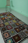 Colorful Moroccan Berber Rug 3.6 X 8.6 Feet - Handwoven Patchwork Boucherouite
