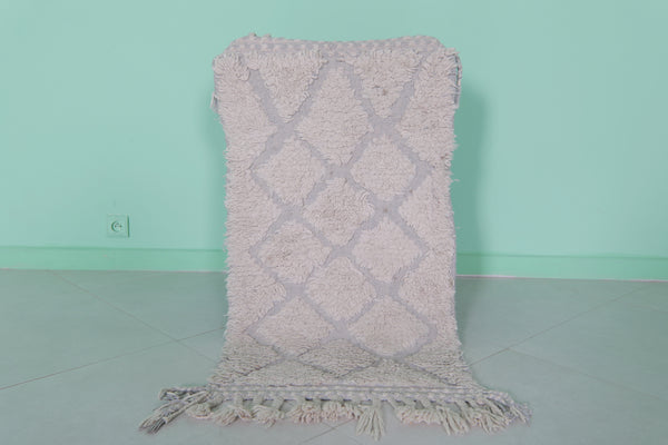 Handmade Moroccan rug 2 x 3.5 FT – Small wool rug with diamond pattern