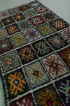 Colorful Moroccan Berber Rug 3.6 X 8.6 Feet - Handwoven Patchwork Boucherouite