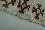 Traditional Moroccan Berber Rug - 4 x 7.3 ft | White and Red Handwoven Carpet