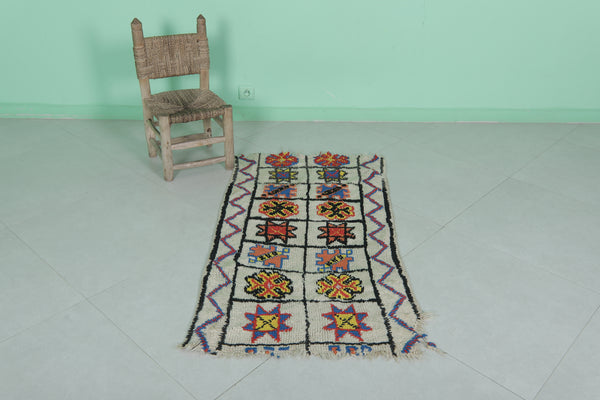 Colorful Moroccan handmade berber rug – 2.2 FT X 4.2 FT | Vibrant traditional design