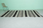 Vintage Moroccan Rug – 4.7 FT × 11.1 FT | Handwoven with Geometric Design