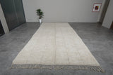 7.9 X 16.6 FT Moroccan Rug - Extra Large Ivory Wool Rug with Subtle Geometric Pattern