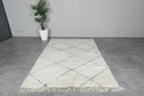 Beni Ourain Rug 5.5 x 8.2 ft Handwoven Moroccan Wool Carpet