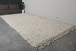 7.9 X 16.6 FT Moroccan Rug - Extra Large Ivory Wool Rug with Subtle Geometric Pattern