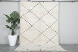 Beni Ourain Rug 5.5 x 8.2 ft Handwoven Moroccan Wool Carpet
