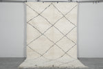 Beni Ourain Rug 5.5 x 8.2 ft Handwoven Moroccan Wool Carpet