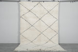 Beni Ourain Rug 5.5 x 8.2 ft Handwoven Moroccan Wool Carpet