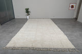 8.3 X 16.2 FT Large Moroccan Rug - Ivory Wool with Minimalist Texture