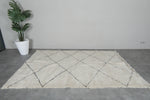 Beni Ourain Rug 5.5 x 8.2 ft Handwoven Moroccan Wool Carpet