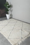 Beni Ourain Rug 5.5 x 8.2 ft Handwoven Moroccan Wool Carpet