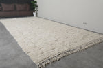 8.3 X 16.2 FT Large Moroccan Rug - Ivory Wool with Minimalist Texture