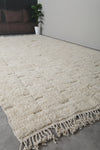 8.3 X 16.2 FT Large Moroccan Rug - Ivory Wool with Minimalist Texture