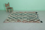 Moroccan Berber Rug 3.8 X 5.5 Feet - Colorful Diamond Pattern Handwoven