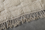 8.3 X 16.2 FT Large Moroccan Rug - Ivory Wool with Minimalist Texture