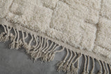 8.3 X 16.2 FT Large Moroccan Rug - Ivory Wool with Minimalist Texture