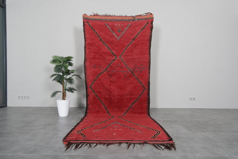 red moroccan berber azilal carpet 4.2 FT X 10.4 FT