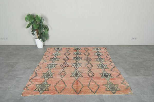 Vintage Moroccan rug 5.8 ft x 6.3 ft - Hanadmade