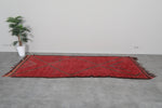 Red Moroccan Berber Azilal Carpet - 4.2 FT X 10.4 FT | Handwoven Runner Rug